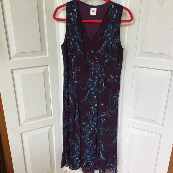 CAbi Dresses & Skirts - CAbi Purple and Blue Midi Dress